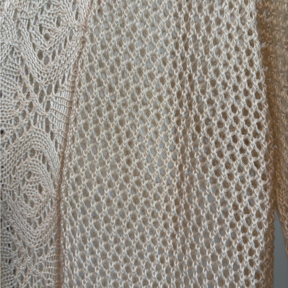 Perceptions Cream Open-Knit Cardigan - Picture 5 of 5